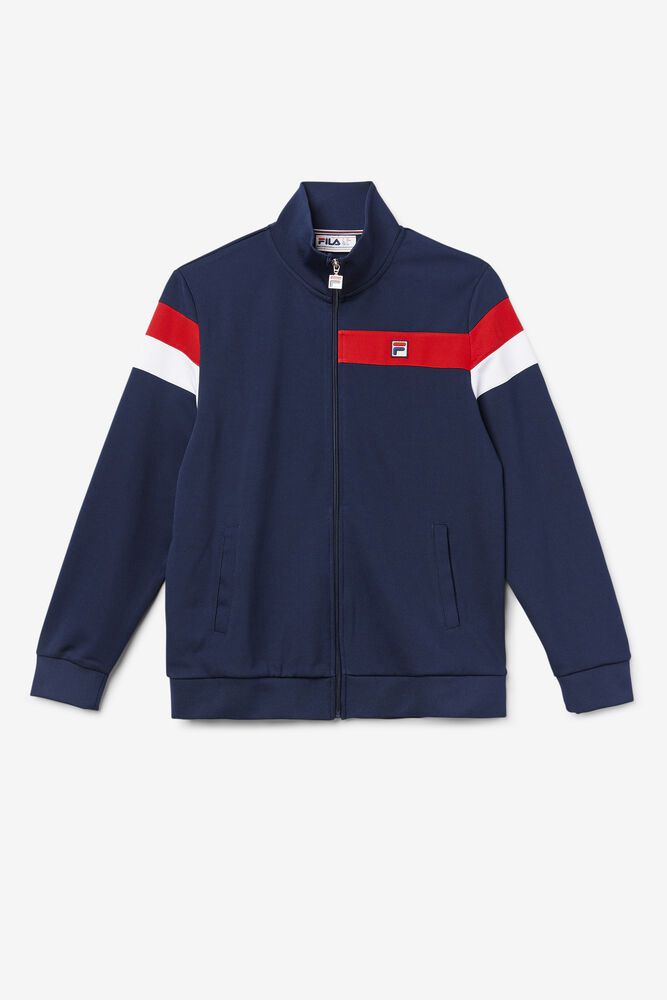 Fila Jacket Mens Navy Malcolm Track - Ireland 47893-BWJE